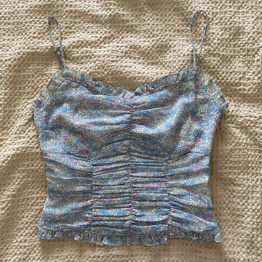 Floral Ruched Camisole Top